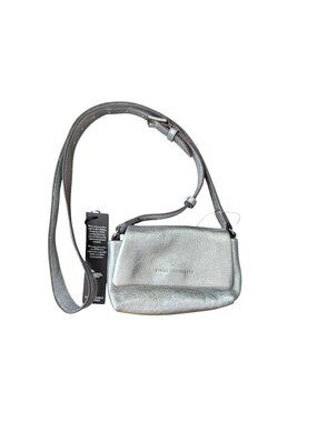 Aimee Kestenberg Silver Pebble Leather Crossbody Bag Adjustable Strap Compact De